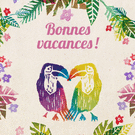 Toucan coloré et message de vacances ensoleillées